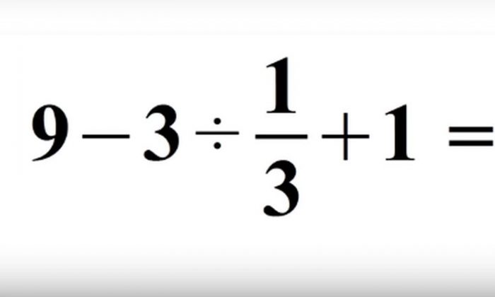 (Capture d'écran Youtube - Mind Your Decisions - 9 - 3 ÷ 1/3 + 1 = ? The Correct Answer (Viral Problem In Japan))