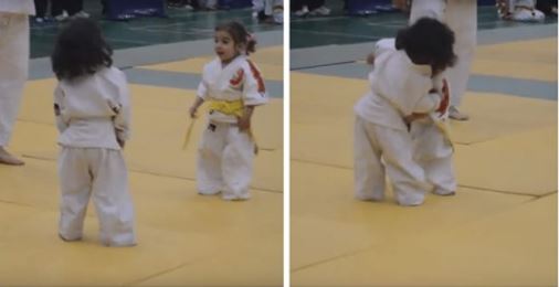 Vidéo : Un adorable premier combat de judo opposant deux fillettes de 3 ans