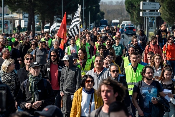 Les "Gilets jaunes" à Nantes le 23 mars 2019.  (Photo : SEBASTIEN SALOM-GOMIS/AFP/Getty Images)