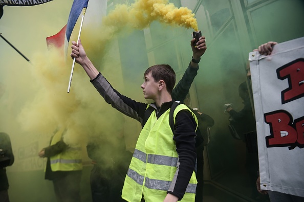 Paris, le 24e samedi consécutif de manifestations des " Gilets jaunes ", le 27 avril 2019.   (Photo  : LUCAS BARIOULET/AFP/Getty Images)