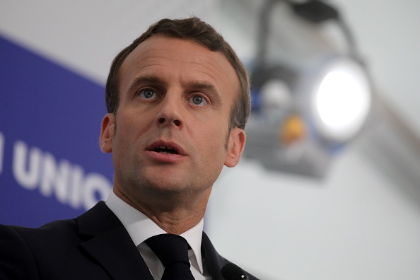 Le président Emmanuel Macron lors d'un sommet de l'UE à Sibiu, Roumanie centrale, le 9 mai 2019.  (Photo :  LUDOVIC MARIN/AFP/Getty Images)