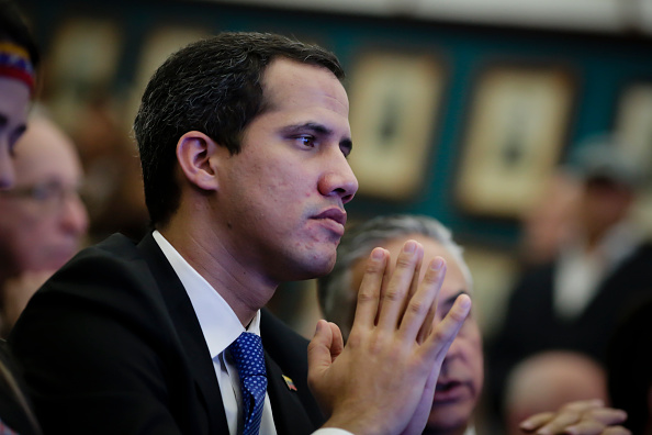 -Juan Guaidó, donne une conférence de presse le 16 mai 2019 Caracas, Venezuela. Photo Eva Marie Uzcategui / Getty Images.