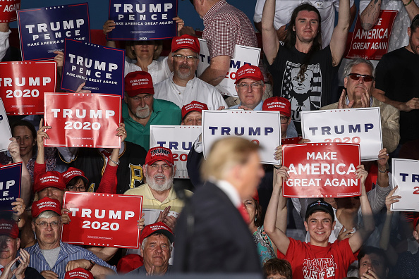 -Illustration- Le président des États-Unis, Donald Trump, prend la parole lors d'un rassemblement de la campagne "Make America Great Again" à l'aéroport régional de Williamsport, le 20 mai 2019 à Montoursville, en Pennsylvanie. Photo de Drew Angerer / Getty Images.