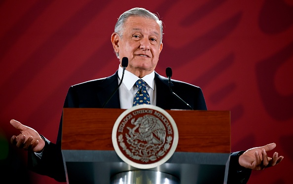 Le président mexicain Andres Manuel Lopez Obrador à la  conférence de presse au Palais National à Mexico, le 10 juillet 2019. (Photo : ALFREDO ESTRELLA/AFP/Getty Images)