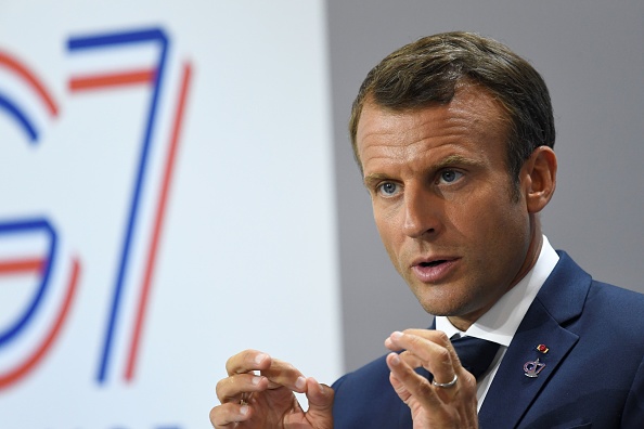 Le président Emmanuel Macron en conférence de presse au G7 à Biarritz. (Photo : BERTRAND GUAY/AFP/Getty Images)