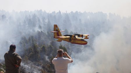 En Grèce, des avions européens aident les pompiers à combattre l’incendie dans l’île d’Eubée