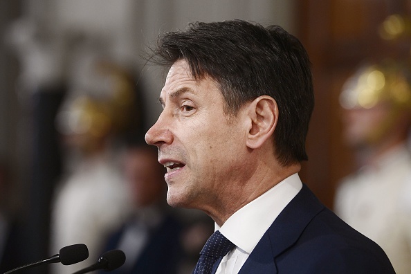 Le chef du gouvernement italien Giuseppe Conte. (Photo : FILIPPO MONTEFORTE/AFP/Getty Images)