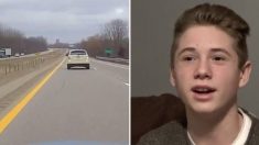 Un adolescent arrête la circulation d’une autoroute bondée après avoir vu ce qu’une camionnette devant lui vient de faire