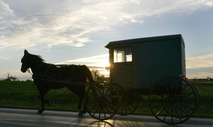 Une calèche Amish descend la route dans la ville de Nickel Mines, en Pennsylvanie, dans une photo d'illustration. (Timothy A. Clary/AFP/Getty Images)