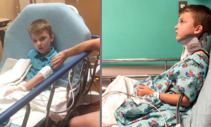 Christian Boynton, 8 ans, élève de l'école primaire Lakewood, au Texas Children's Hospital à Houston, Texas, le 24 septembre 2019. (Avec l'aimable autorisation de Kailee Boynton/Facebook)