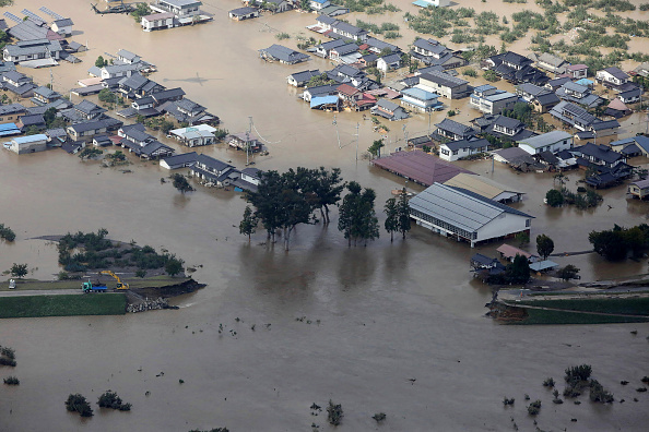 Passage du typhon Hagibis au centre et à l'est du Japon. (Photo :  JIJI PRESS/JIJI PRESS/AFP via Getty Images)