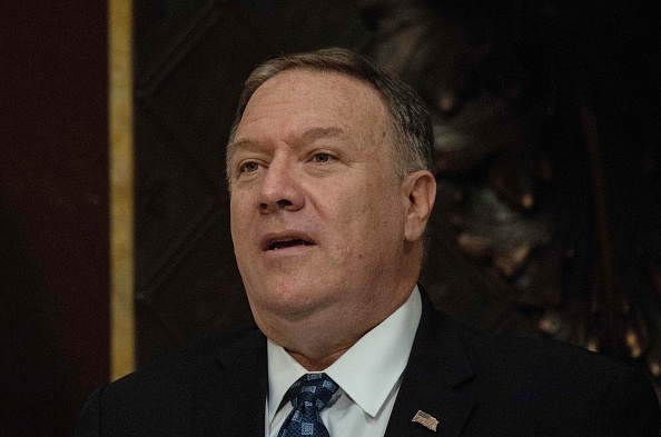 -Le secrétaire d'État américain Mike Pompeo lors d’un discours a dénoncé la Chine disant « Ce n'est pas l'avenir que je veux et ce n'est pas l'avenir que les gens épris de liberté en Chine veulent », a assuré M. Pompeo. Le 29 octobre 2019. Photo de NICHOLAS KAMM / AFP via Getty Images.