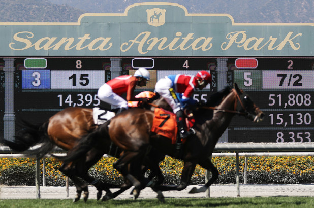 Le dernier jour de la saison des courses hippiques hiver/printemps au Santa Anita Park le 23 juin 2019 à Arcadia, en Californie (Mario Tama/Getty Images)