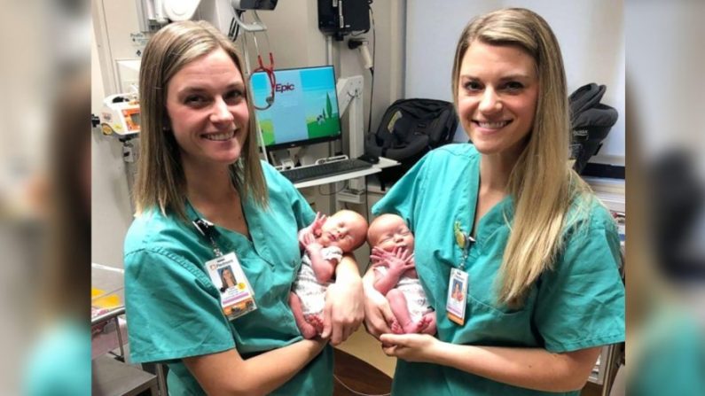 Tori et Tara aident à mettre au monde Addison et Emma le 25 septembre. (Avec l'aimable autorisation de la Région Piémont d'Athènes)