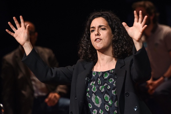 Manon Aubry photographiée le 21 mai 2019 pendant un rassemblement politique de La France insoumise à Toulouse dans le cadre des élections européennes. Crédit : ERIC CABANIS/AFP via Getty Images.