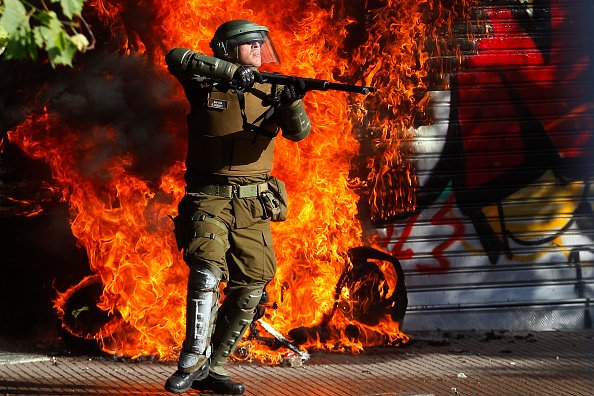 -Grève nationale et manifestations contre le président Piñera. Photo de Marcelo Hernandez / Getty Images.