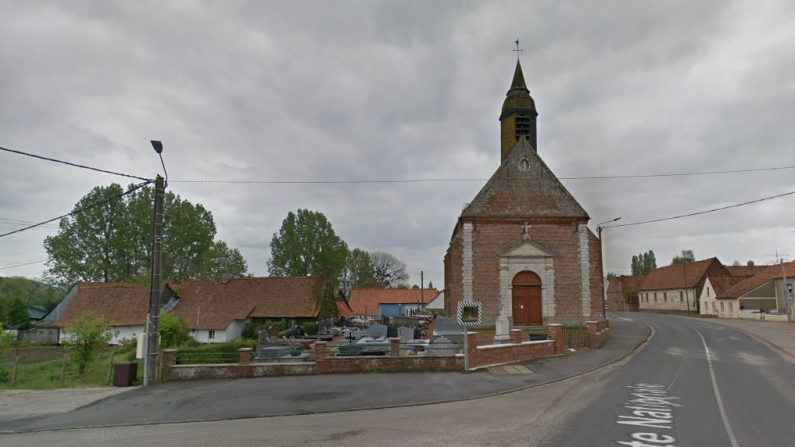 Le cimetière de Bouin-Plumoison avant l'événement (Capture d'écran Google Maps)