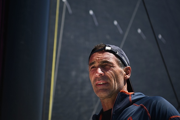 L'explorateur et aventurier sud-africain Mike Horn entre les Sables-d'Olonne et La Trinité-sur-Mer le 20 mai 2019. (ANNE-CHRISTINE POUJOULAT/AFP via Getty Images)