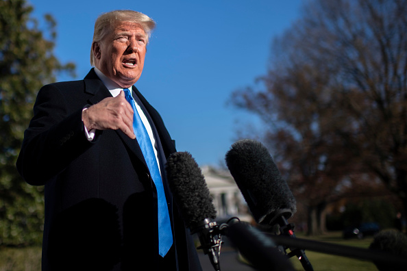 Le président américain Donald Trump répond aux questions des médias à la Maison Blanche le 7 décembre 2019 à Washington DC. (Photo : ERIC BARADAT/AFP via Getty Images)