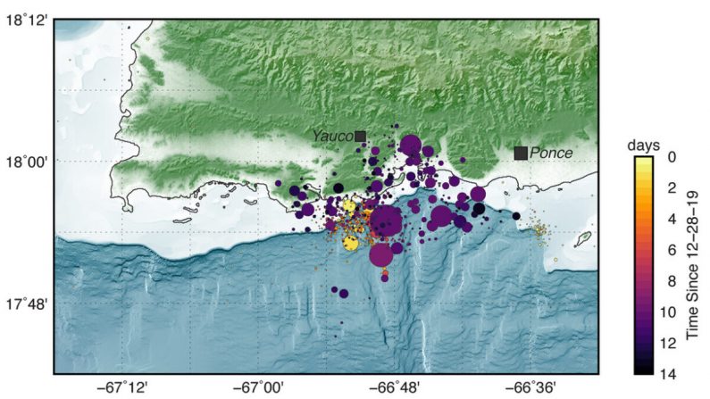 Plus de 500 tremblements de terre de magnitude 2 ou plus se sont produits à Porto Rico et dans ses environs depuis le séisme de magnitude 4,7 qui a frappé fin décembre. (USGS)