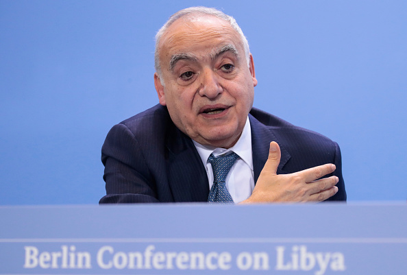 L'émissaire de l'ONU pour la Libye, Ghassan Salamé, prend la parole lors d'une conférence de presse à l'issue d'un sommet pour la paix sur la Libye à la Chancellerie de Berlin le 19 janvier 2020. (Photo : AXEL SCHMIDT/POOL/AFP via Getty Images)