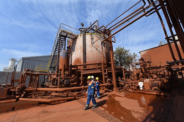 Usine d'aluminium Alteo à Gardanne dans le sud de la France. (Photo : BORIS HORVAT/AFP via Getty Images)