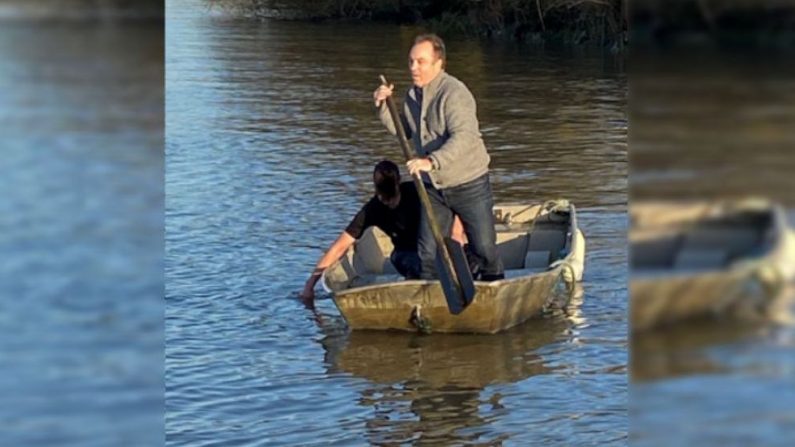 Le capitaine Sylvain Briand n’a pas hésité une seconde après avoir été prévenu qu’un homme se trouvait en fâcheuse posture après s’être jeté dans la Loire avec son véhicule. Crédit : Gendarmerie du Calvados. 