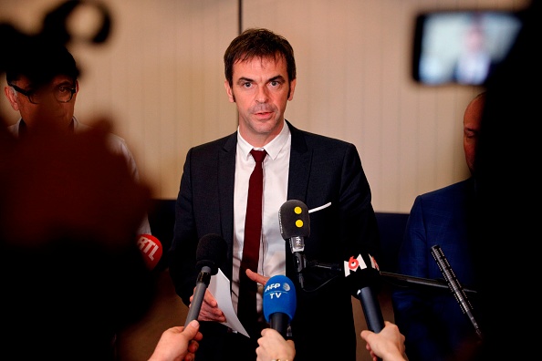 Le ministre de la Santé et de la Solidarité, Olivier Veran, lors d'une conférence de presse sur l'épidémie de coronavirus COVID-19. (Photo : GEOFFROY VAN DER HASSELT/AFP via Getty Images)