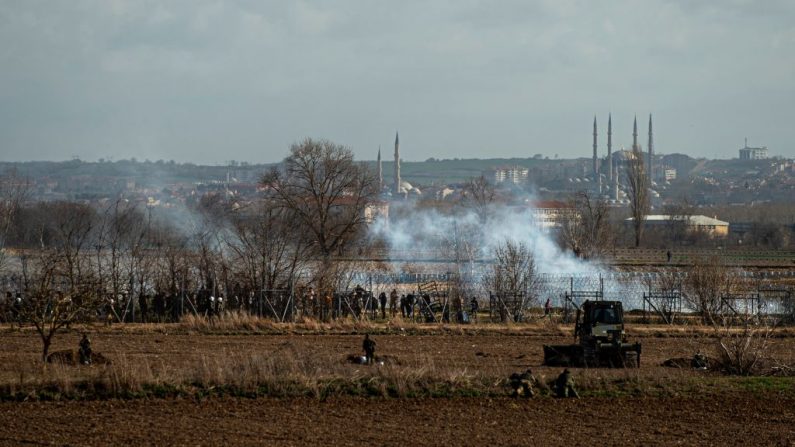 La frontière gréco-turque au niveau du village de Kastanies le 7 mars 2020 (ANGELOS TZORTZINIS/AFP via Getty Images)