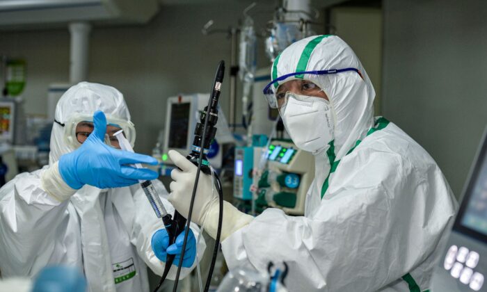 Hôpital coronavirus
dans un hôpital de Wuhan, dans la province centrale du Hubei, en Chine, le 24 février 2020. (STR/AFP via Getty Images)