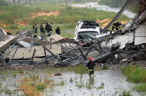 Illustration. Le 14 août 2018 à Gênes, le pont autoroutier Morandi s'était effondré.( Photo : ANDREA LEONI/AFP via Getty Images)