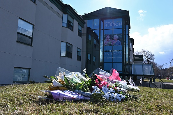 La maison de retraite privée Herron à Dorval, à l'ouest de Montréal au Canada. (Photo : ERIC THOMAS/AFP via Getty Images)