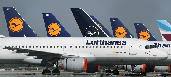 Avions de la compagnie aérienne allemande Lufthansa. (Photo : CHRISTOF STACHE/AFP via Getty Images)