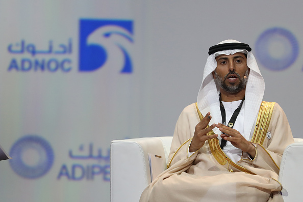 Le ministre de l'Énergie des Émirats arabes unis, Suhail Mohammed Faraj al-Mazroui, assiste à l'Exposition et conférence internationale sur le pétrole d'Abu Dhabi (ADIPEC) le 12 novembre 2018, dans la capitale émiratie.      (Photo : KARIM SAHIB/AFP via Getty Images)