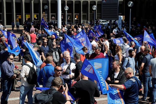 Rassemblement de policiers le 22 juin 2020 à Bobigny. (Photo :  FRANCOIS GUILLOT/AFP via Getty Images)