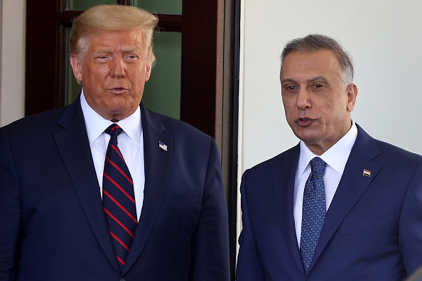 -Le président américain Donald Trump accueille le Premier ministre irakien Mustafa Al-Kadhimi à la Maison Blanche le 20 août 2020 à Washington, DC. Photo par Chip Somodevilla / Getty Images.