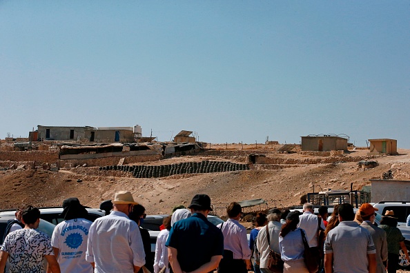 -Israël a déclaré que les maisons étaient la zone de tir 918, menacées de démolition et de déplacement, le 19 octobre 2020. Photo par Hazem Bader / AFP via Getty Images.