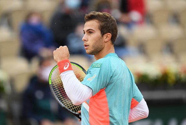 Hugo Gaston, le 2 octobre 2020 à Roland-Garros. (Shaun Botterill/Getty Images)