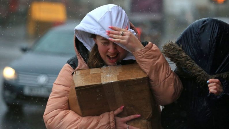 Tempête Barbara, la deuxième tempête de l'année, après le passage de la tempête Alex. (Photo : LINDSEY PARNABY : AFP via Getty Images)