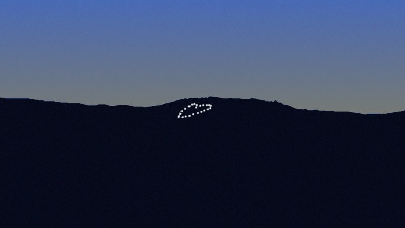 Un cœur illuminé sur un flanc de montagne (Illustration | Epoch Times Paris)