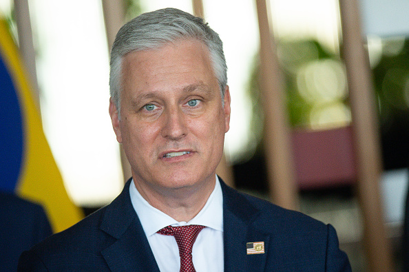 -Le conseiller américain à la sécurité nationale du président américain Donald Trump, Robert O'Brien, s’exprime au sujet de Hong Kong. Photo par Andressa Anholete / Getty Images.