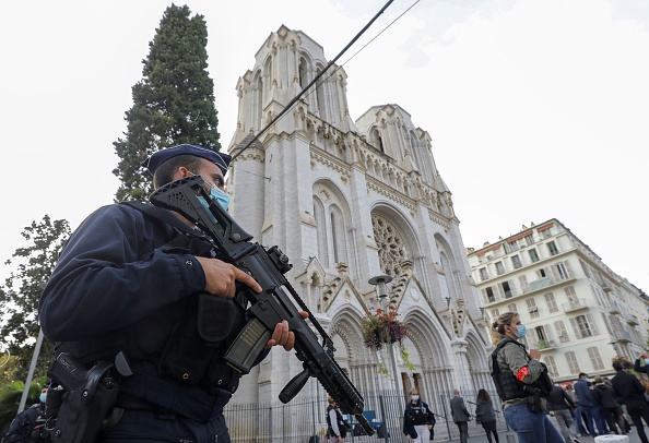 Basilique de Notre-Dame de l'Assomption à Nice le 29 octobre 2020. (Photo ERIC GAILLARD/POOL/AFP via Getty Images)