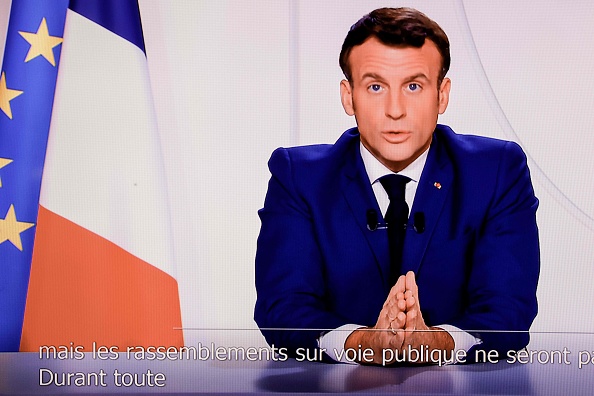 Allocution télévisée du Président Emmanuel Macron, le 24 novembre 2020. (Photo : THOMAS COEX/AFP via Getty Images)