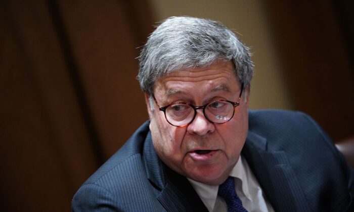 Le ministre de la Justice William Barr s'exprime à la Maison-Blanche à Washington, le 23 septembre 2020. (Mandel Ngan/AFP via Getty Images)