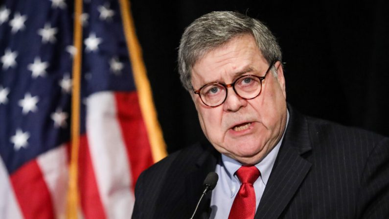 Le procureur général William Barr s'exprime lors d'une conférence organisée par l'Association nationale des shérifs à Washingon le 10 février 2020. (Samira Bouaou/The Epoch Times)