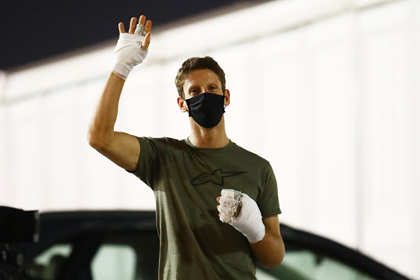 Le Français Romain Grosjean et le pilote de F1 Haas, le 3 décembre 2020 à Bahreïn. (Bryn Lennon/Getty Images)