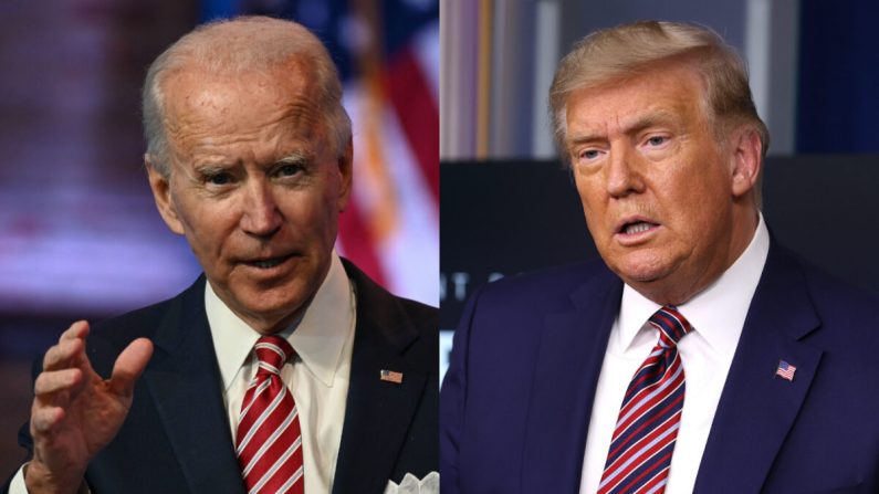 Le candidat démocrate à la présidence américaine Joe Biden, à gauche, et le président  américain Donald Trump. (Getty Images)