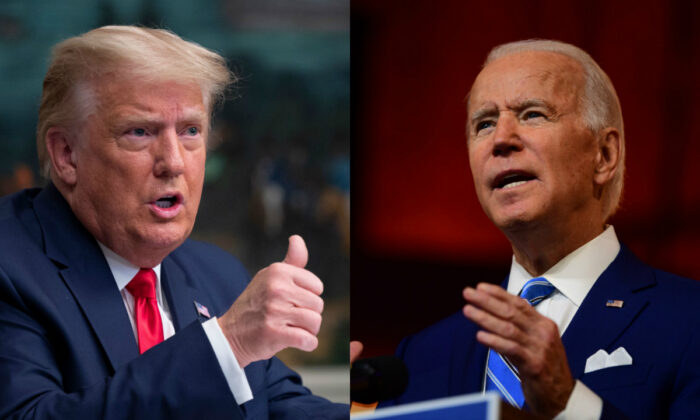 Le président Donald Trump, à gauche, et le candidat démocrate à la présidence Joe Biden, en photos d'archive. (Getty Images)