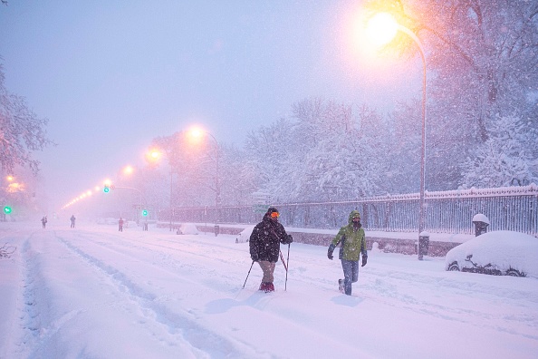 -D’immenses zones recouvertes de blanc, la tempête Filomena a apporté un temps hivernal inégalé, Madrid le 9 janvier 2021. Photo par Benjamin Cremel / AFP via Getty Images.