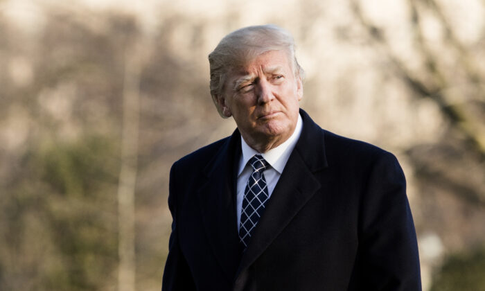 Le président Donald Trump retourne à la Maison-Blanche à Washington le 25 mars 2018. (Samira Bouaou/Epoch Times)